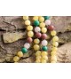 Amber teething necklace - Gemstone - quartz rose mix